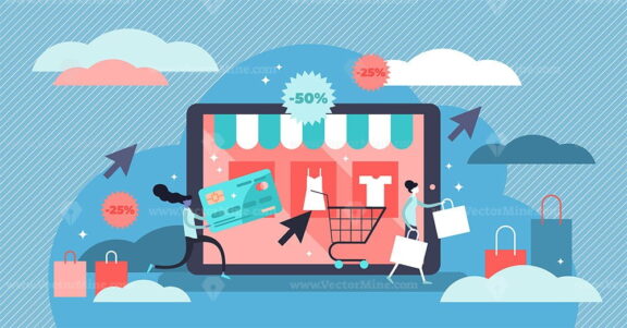 Online shopping vector illustration