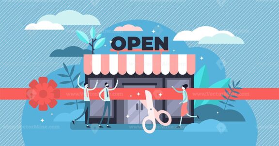 Open business vector illustration