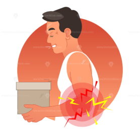 Elbow pain concept vector illustration