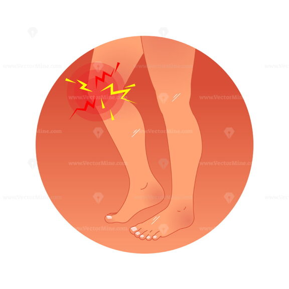 Painful knee concept vector illustration