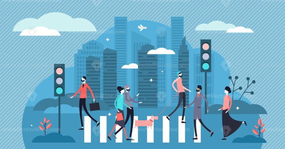 Pedestrians vector illustration