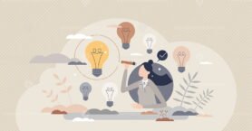 Picking ideas and best option selection as creative work tiny person concept