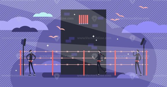 FREE Prison concept vector illustration