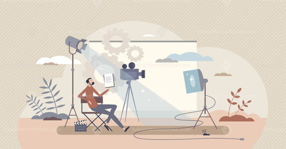 Producer and film director for cinematography project tiny person concept