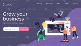 Project manager modern abstract concept vector illustration landing page template design