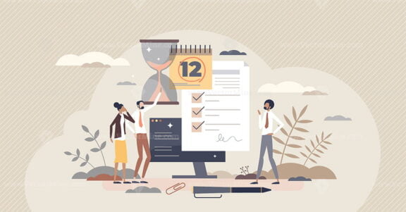 Project duration as time for effective work development tiny person concept