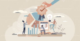 Project management certification and performance standard tiny person concept