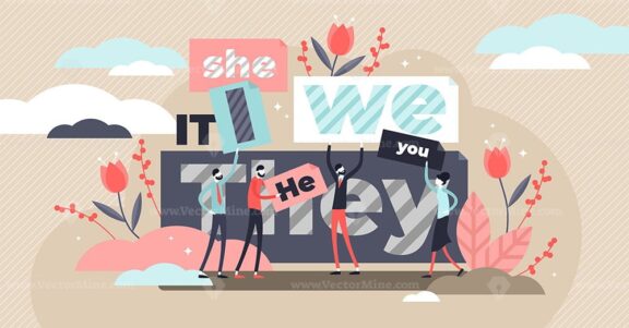Pronouns vector illustration