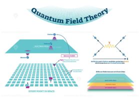 Quantum field theory vector illustration scheme and Feynman diagrams