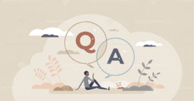 Questions and answers as asking for advice and support tiny person concept