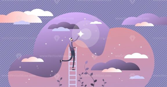 Reaching dreams vector illustration
