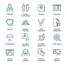 FREE Recruitment marketing icon collection vector set