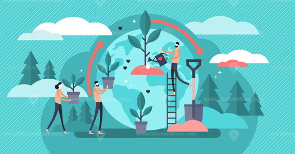 Reforestation vector illustration