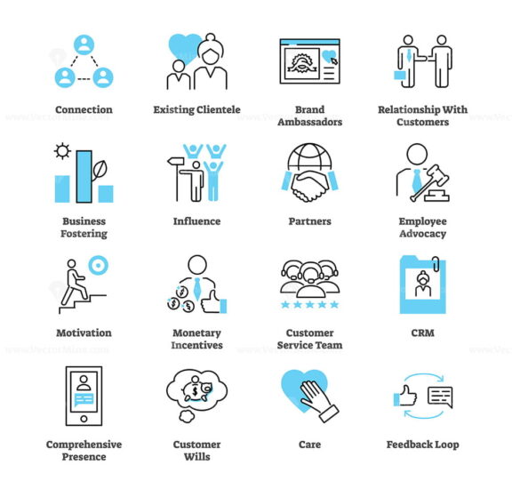 FREE Relationship marketing icon collection set