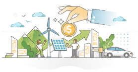 Renewable energy investment as natural future fund strategy outline concept