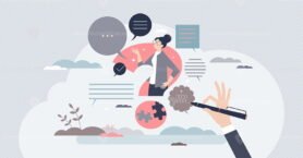 Research information with fact check or analytic approach tiny person concept