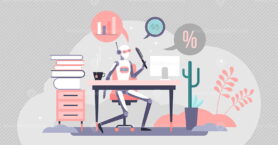 Accountant robot automation vector illustration concept