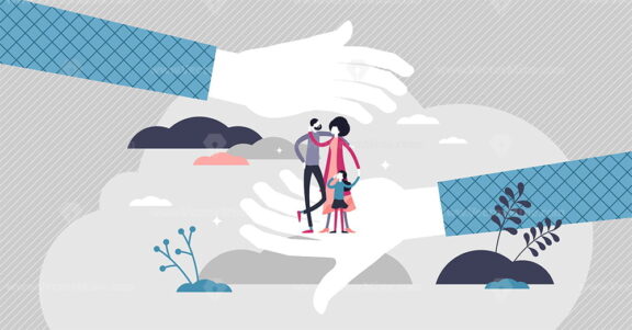 Safe family vector illustration