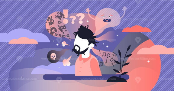 Schizophrenia vector illustration