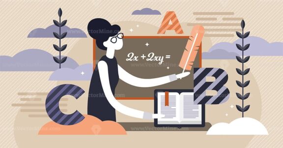 School teacher vector illustration