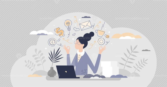 Secretary occupation as professional assistant in office tiny person concept