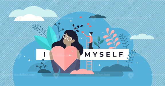 Self esteem vector illustration