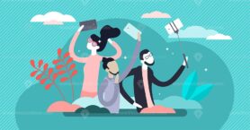 Selfies vector illustration