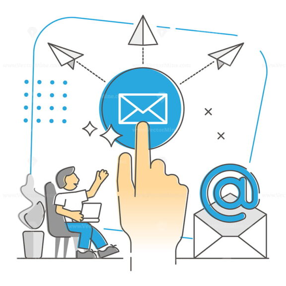 FREE Sending e-mails as global widespread messaging monocolor outline concept