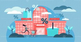 Shopping mall vector illustration