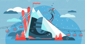 Skiing vector illustration