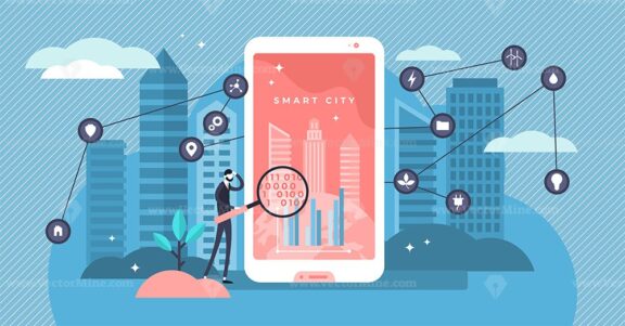Smart city vector illustration