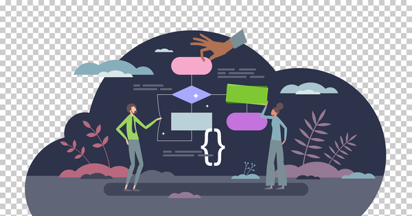 Software algorithm and web application work structure tiny person concept - Image 2