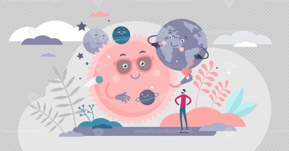 Solar system vector illustration