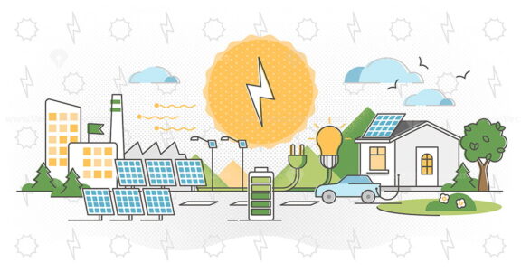 Solar power vector illustration