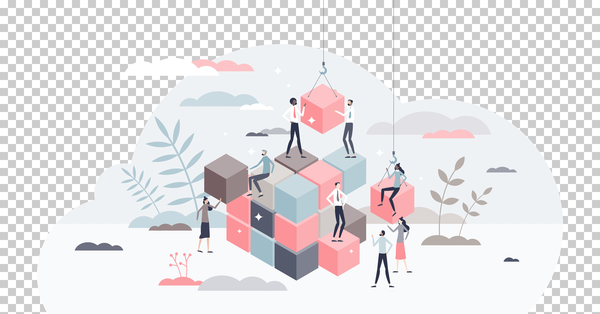 Solving problem and difficult work teamwork assemble tiny persons concept - Image 2