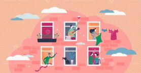 Stay home vector illustration