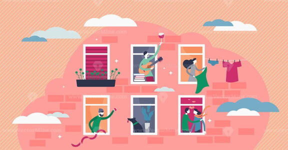 Stay home vector illustration