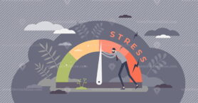 Stress level reduced with problem and pressure solving tiny persons concept