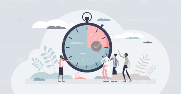 Timebox time interval for precise project management tiny person concept