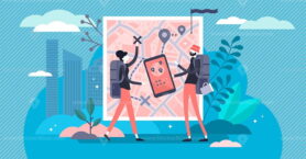 Trip planning vector illustration