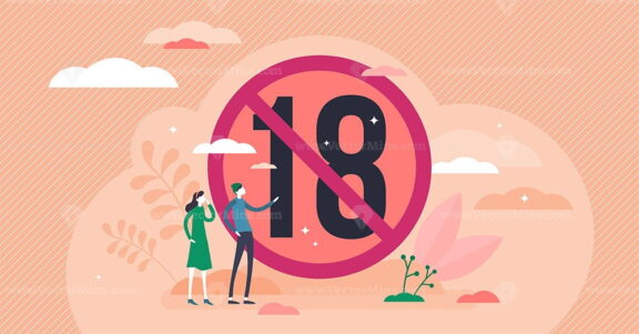 Under 18 vector illustration