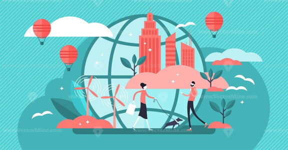Urban ecology vector illustration