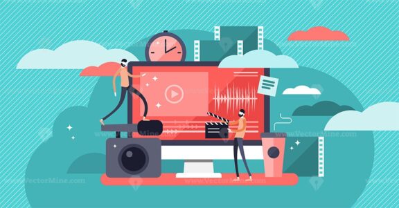 Video editor vector illustration