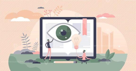 Visual learning vector illustration