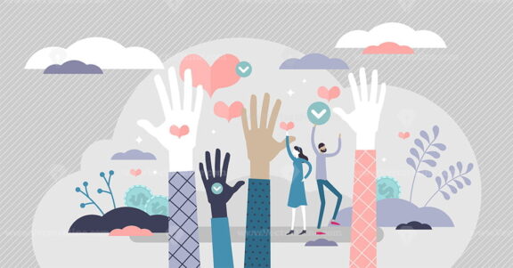 Volunteering ready vector illustration