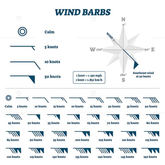 Wind barbs vector illustration