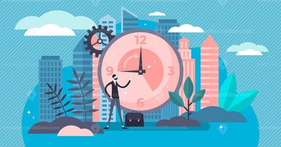 Working hours vector illustration