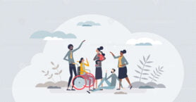 Accessibility as ability for movement in public places tiny person concept