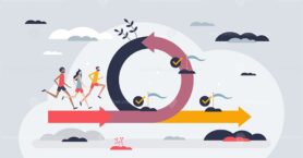 Agile methodology for effective project management tiny person concept