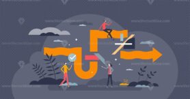 Agile project management as app development methodology tiny person concept